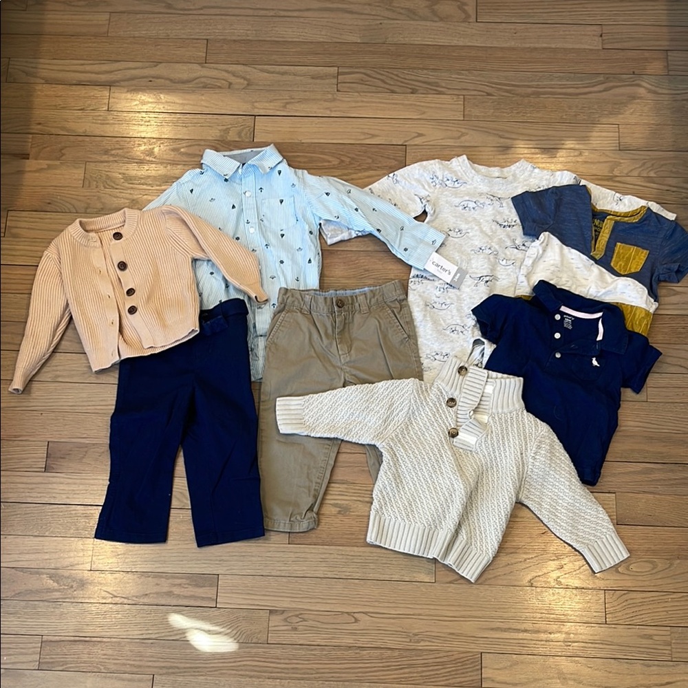 Stylish Kids Clothing Set in Blue, Beige, and Cream